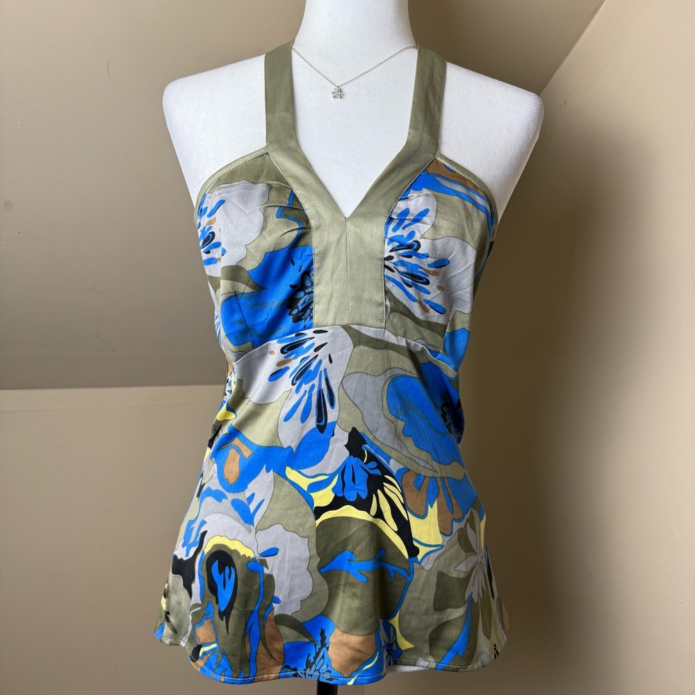 Vero Modaβ Multicolor Floral Halter Top Size Medium